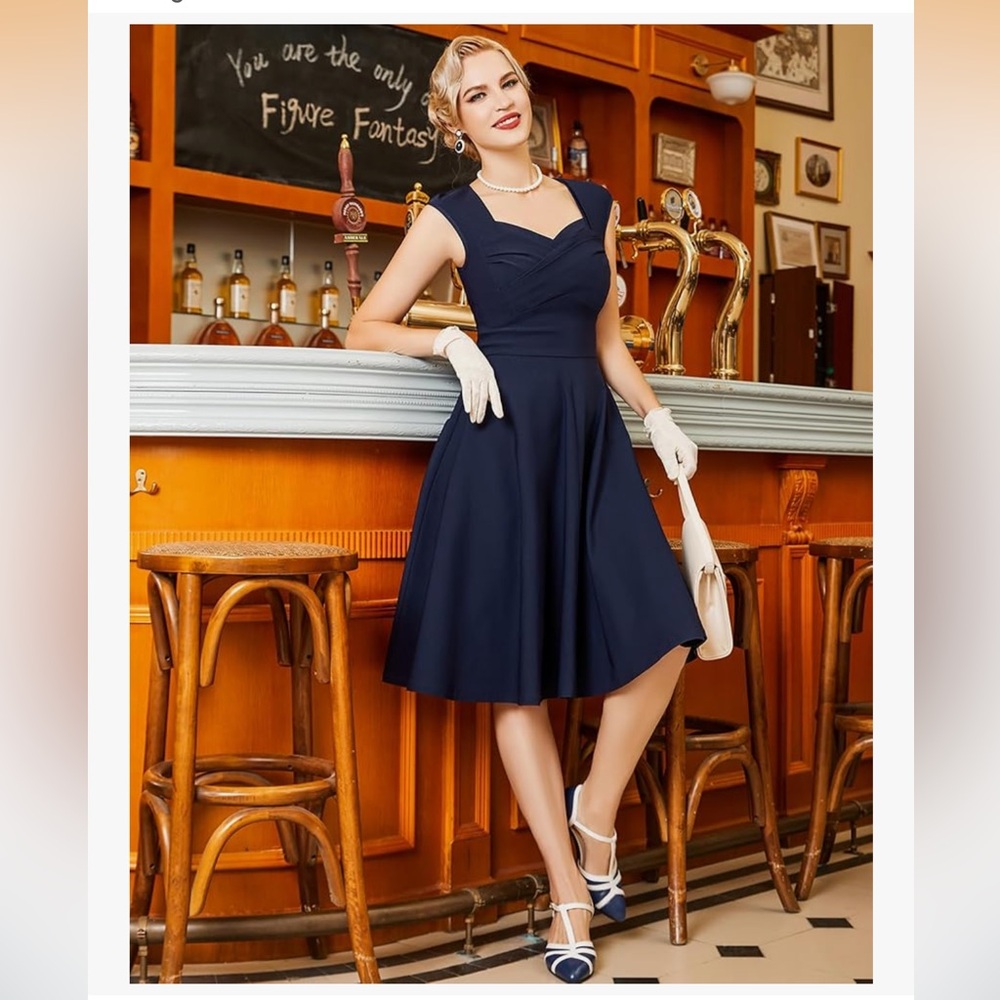 Navy Blue Swing Dress